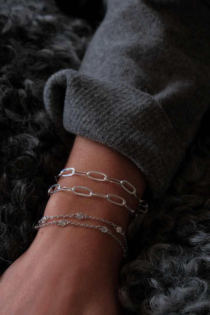 アクセサリー silver925 chain bracelet Silver Chain Bracelet with Zirconia – Mary K Jewellery