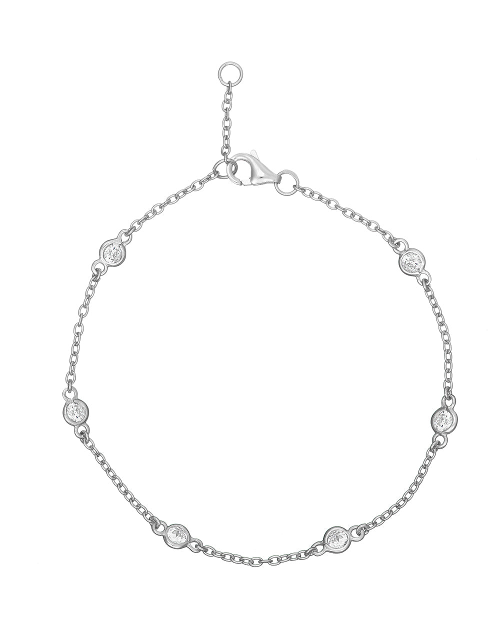 アクセサリー INTERIM SILVER SMALL CHAIN BRACELET Silver Chain Bracelet with Zirconia – Mary K Jewellery